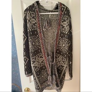 Free People Long Cardigan with Ties Size XS